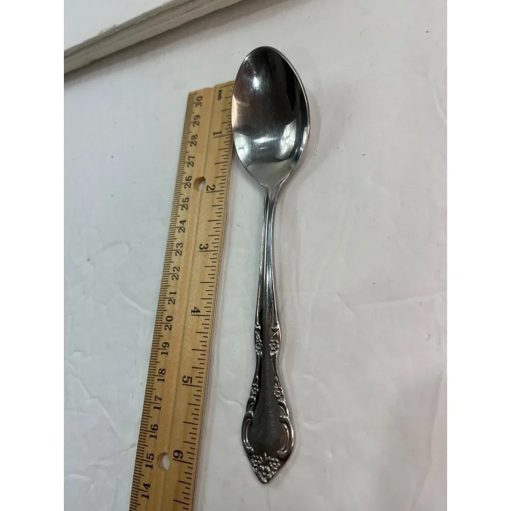 Vintage Floral Stainless Steel Spoon 18/8 Estia Indonesia B2
